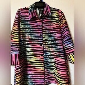 SOFT WORKS Shirt Jacket Shacket Bright Colorful Spring Summer Medium